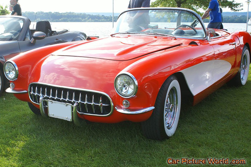 1957 Red Corvette Front Left