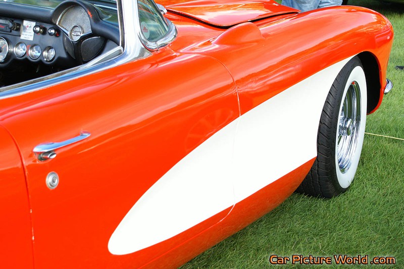 1957 Red Corvette Side Scallop