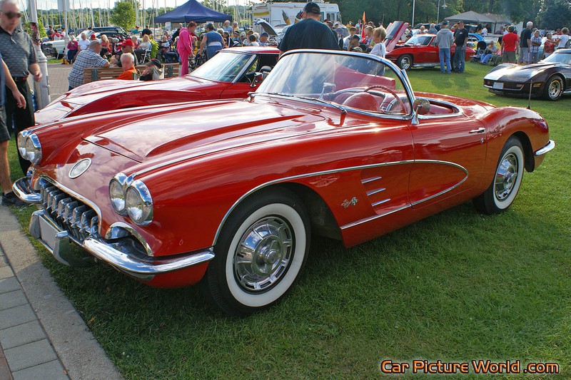 1959 Red Corvette Front Left