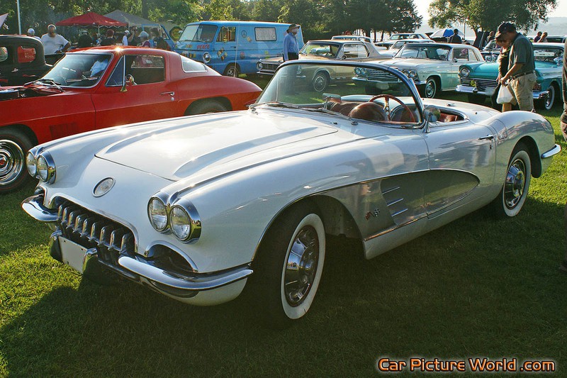 1959 White Corvette Front Left