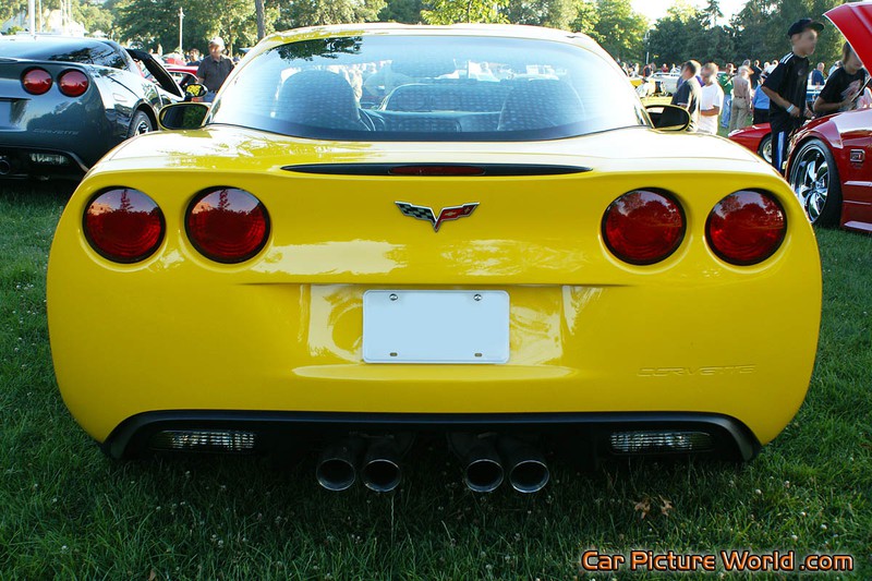 C6 Yellow Corvette Rear